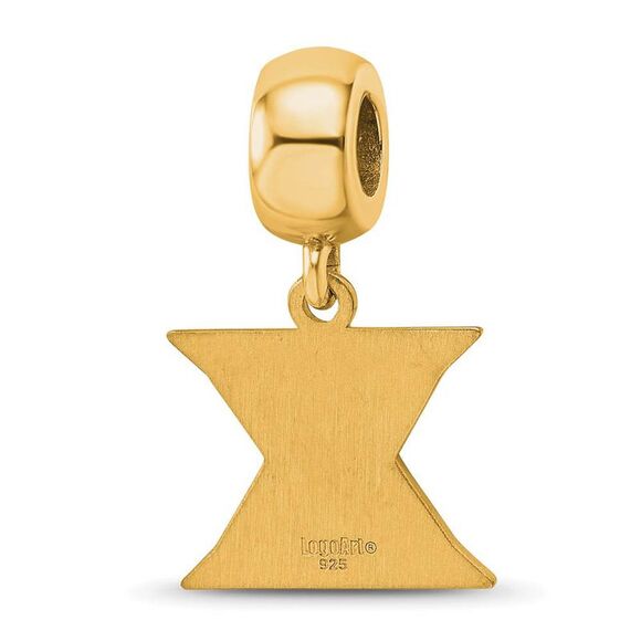 14k Gold Plated Silver Xavier University Small Dangle Bead Charm - Picture 4 of 6